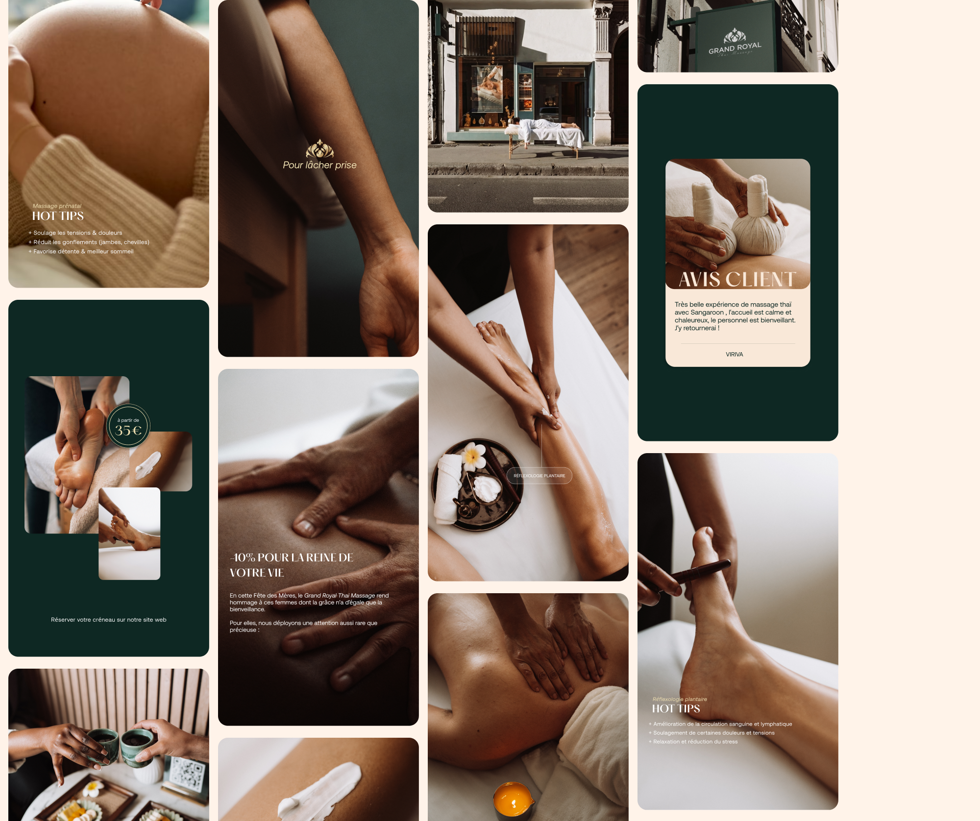 réseaux sociaux salon de massage